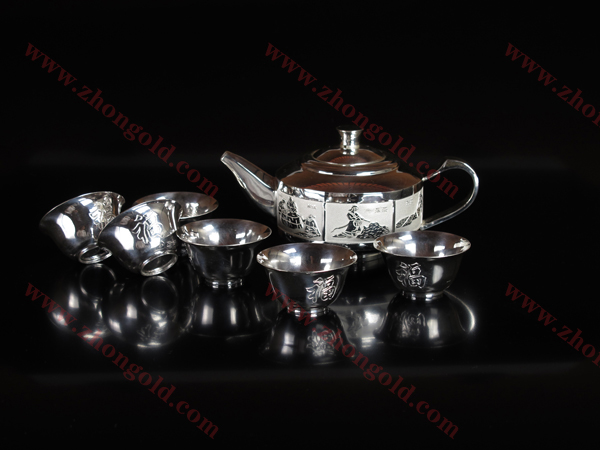 家用金银制品 纯金银茶具套装